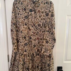 Tuckernuck Beige Floral Long Sleeve Dress